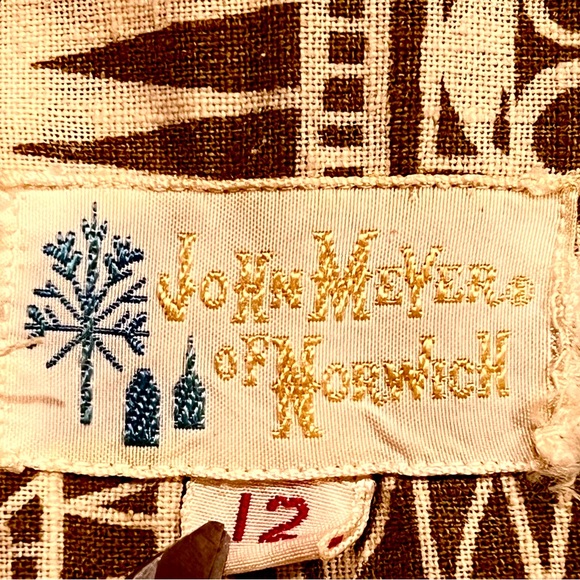 Vintage 60s mid century MCM Twiggy shift mini dress aztec John Meyer of‎ Norwich - Picture 11 of 16